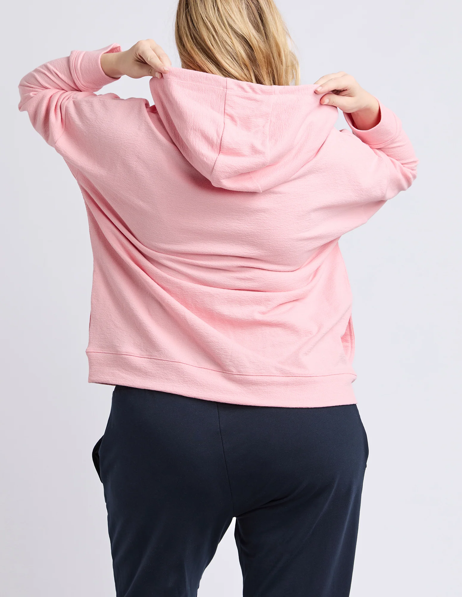 Beachy Long Sleeve Zip Hoodie Rose - Image 5
