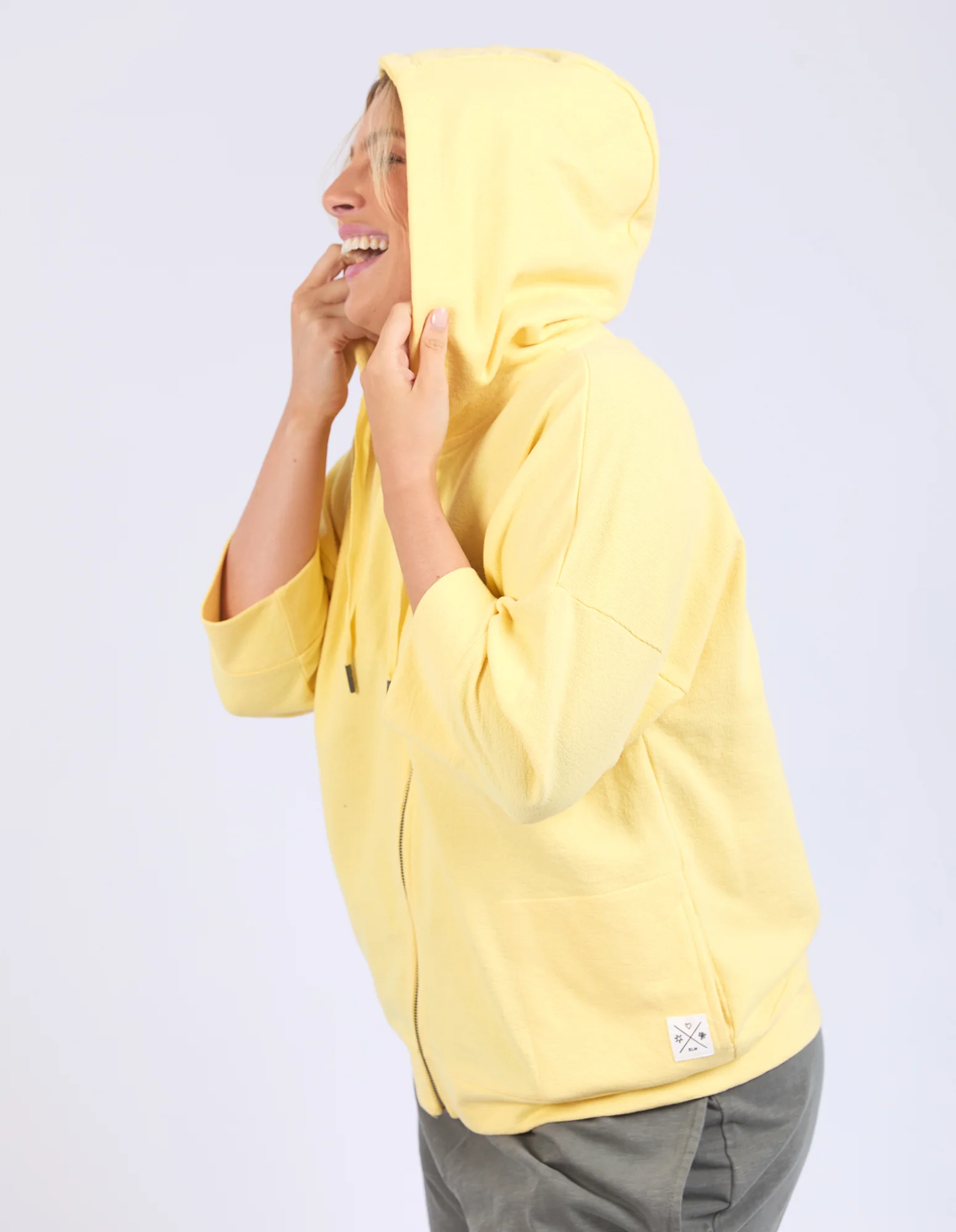 Beachy Zip Hoodie Pale Banana - Image 5