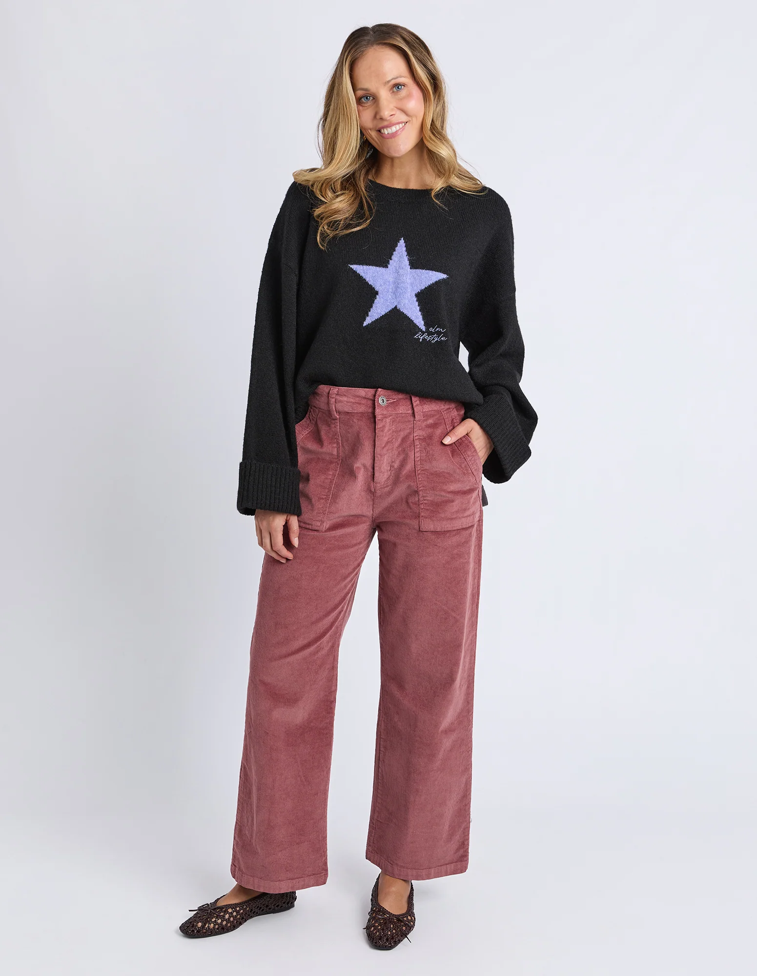 Cassie Cord Pant Dusty Pink - Image 3