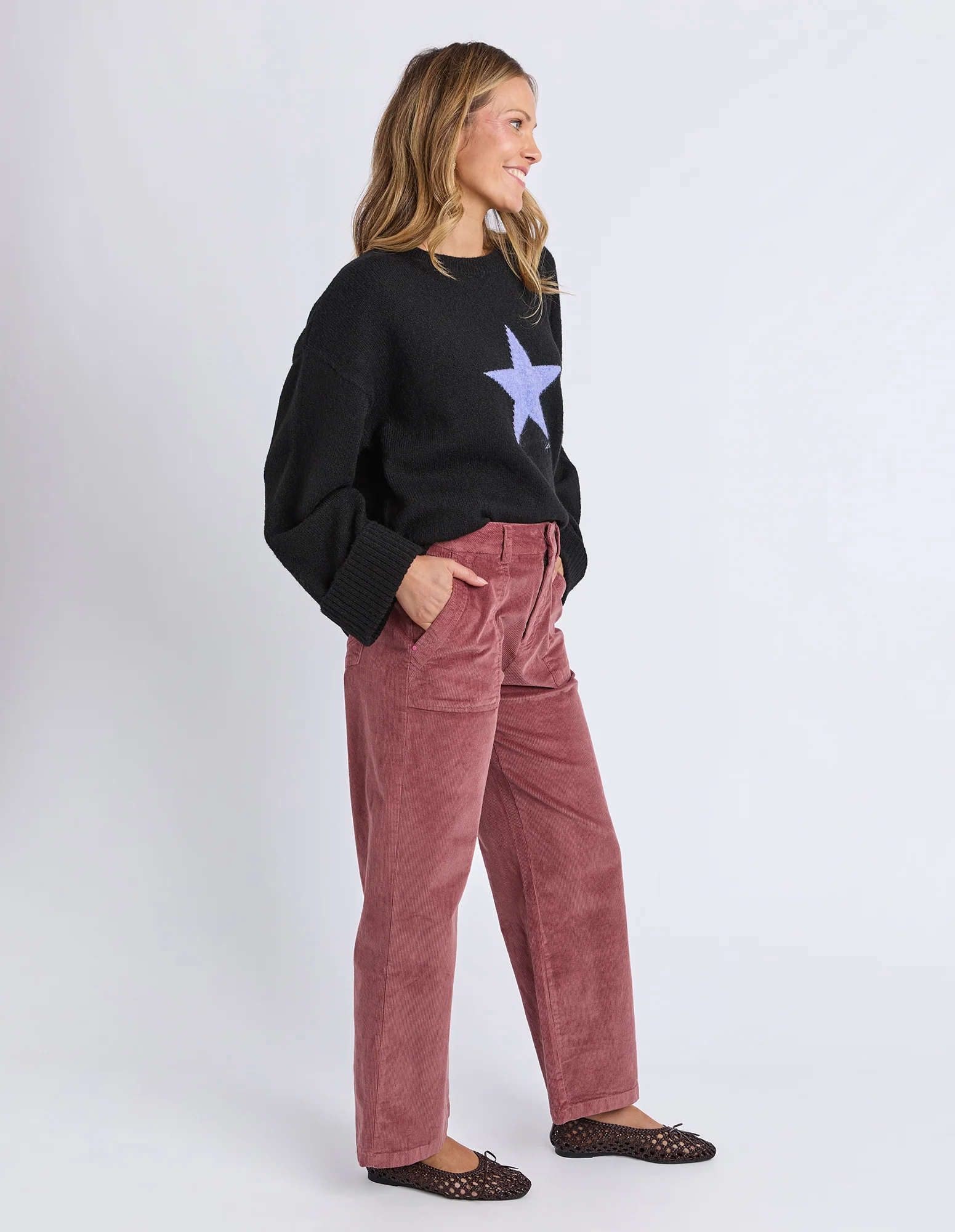 Cassie Cord Pant Dusty Pink - Image 7