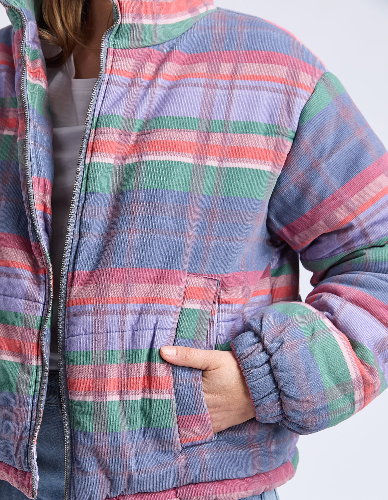 Cord Check Jacket Multi Colour Cord - Image 9