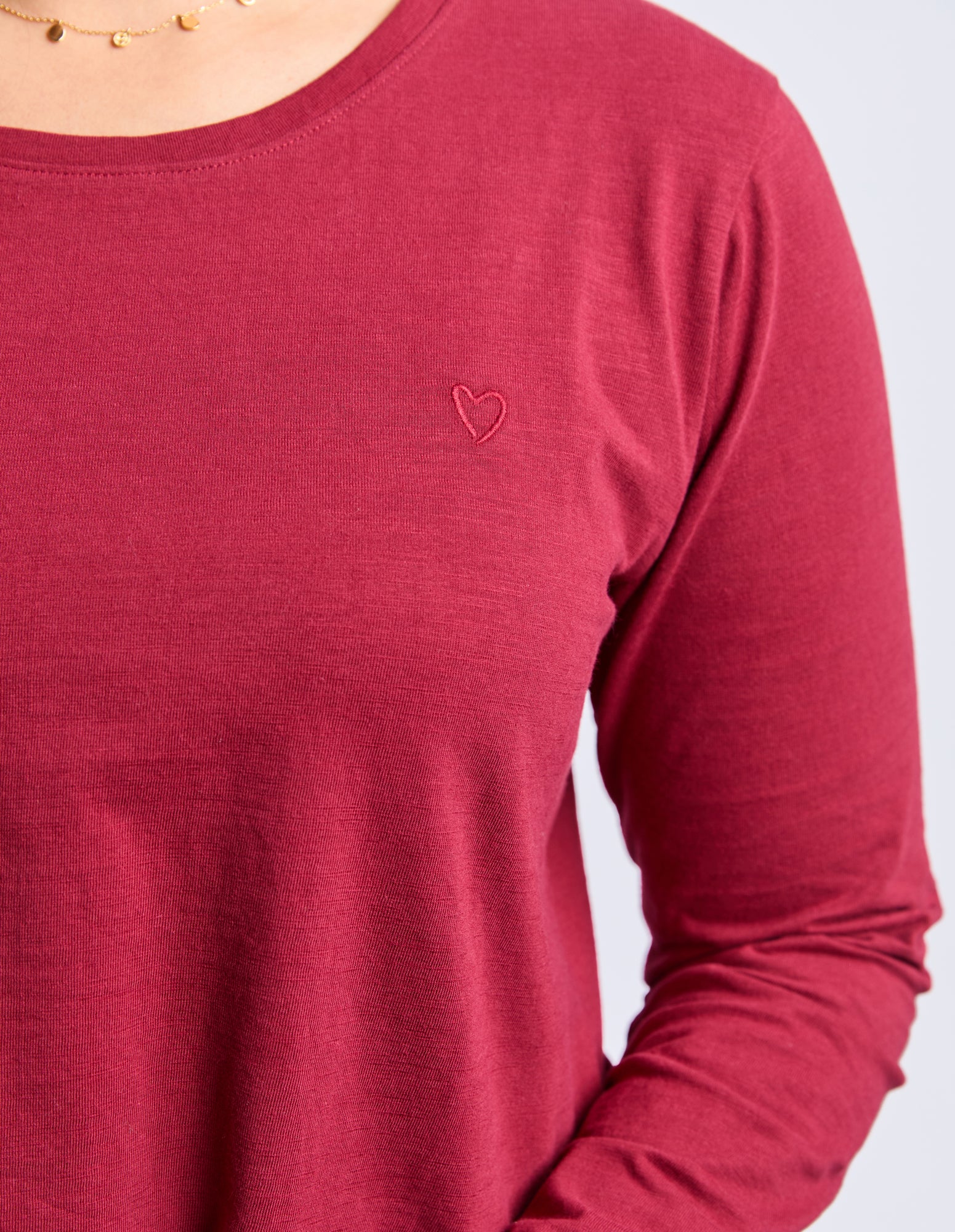 Everyday Long Sleeve Tee Maroon - Image 5