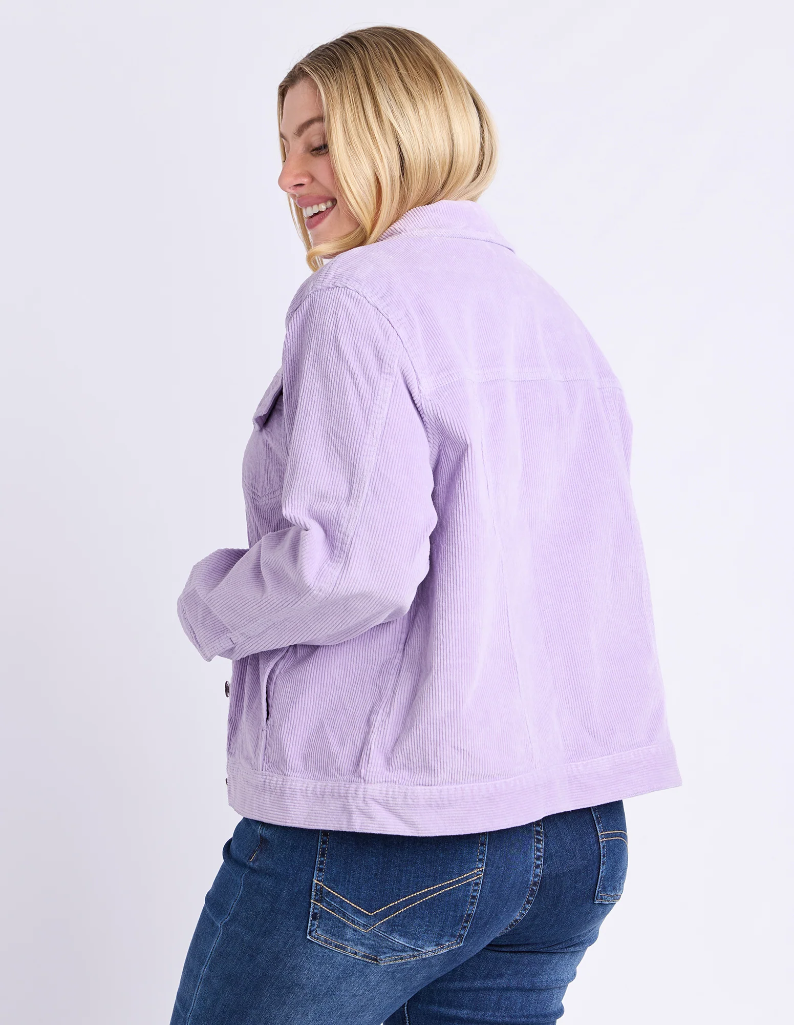 Fleur Cord Jacket Lilac - Image 4