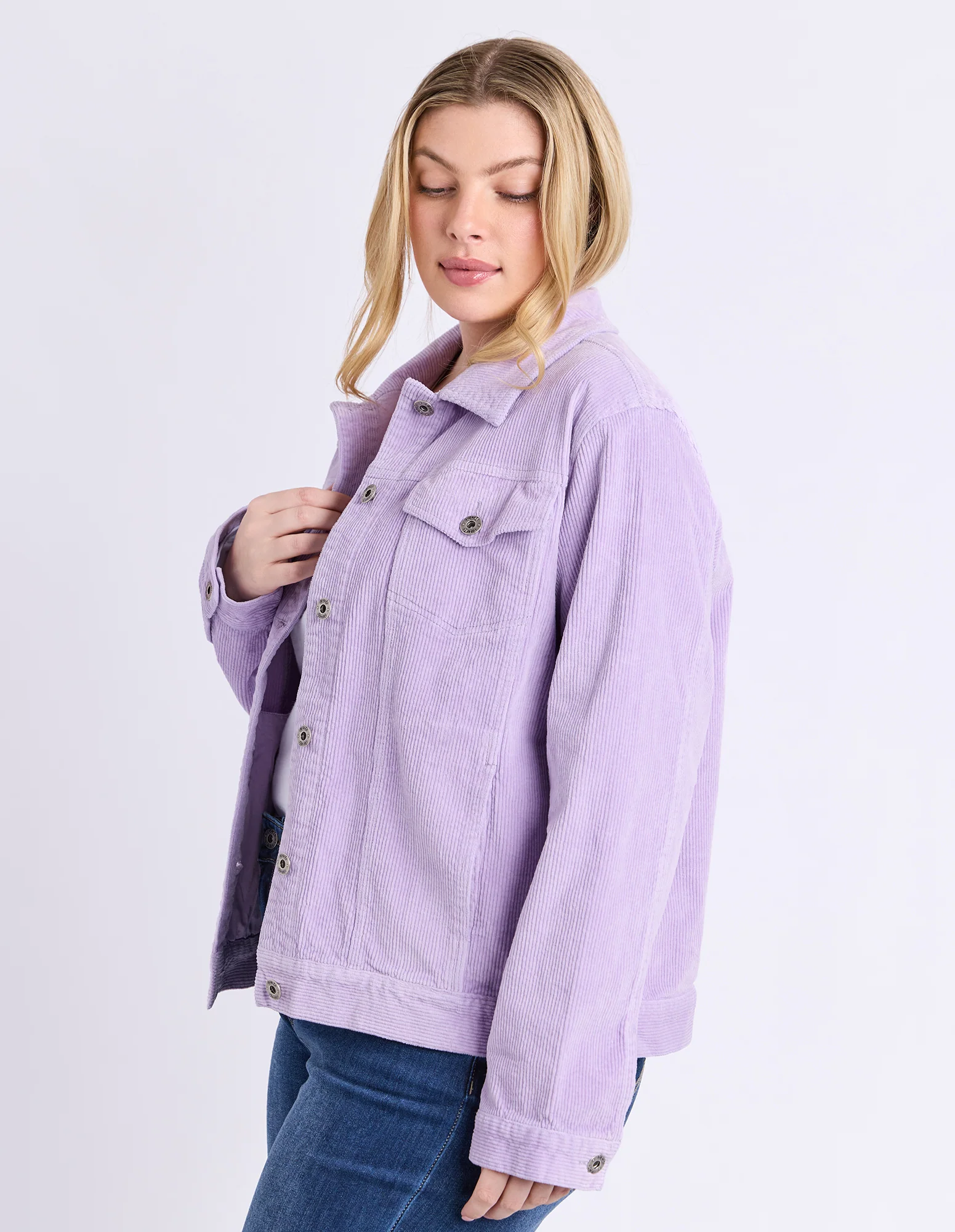 Fleur Cord Jacket Lilac - Image 5