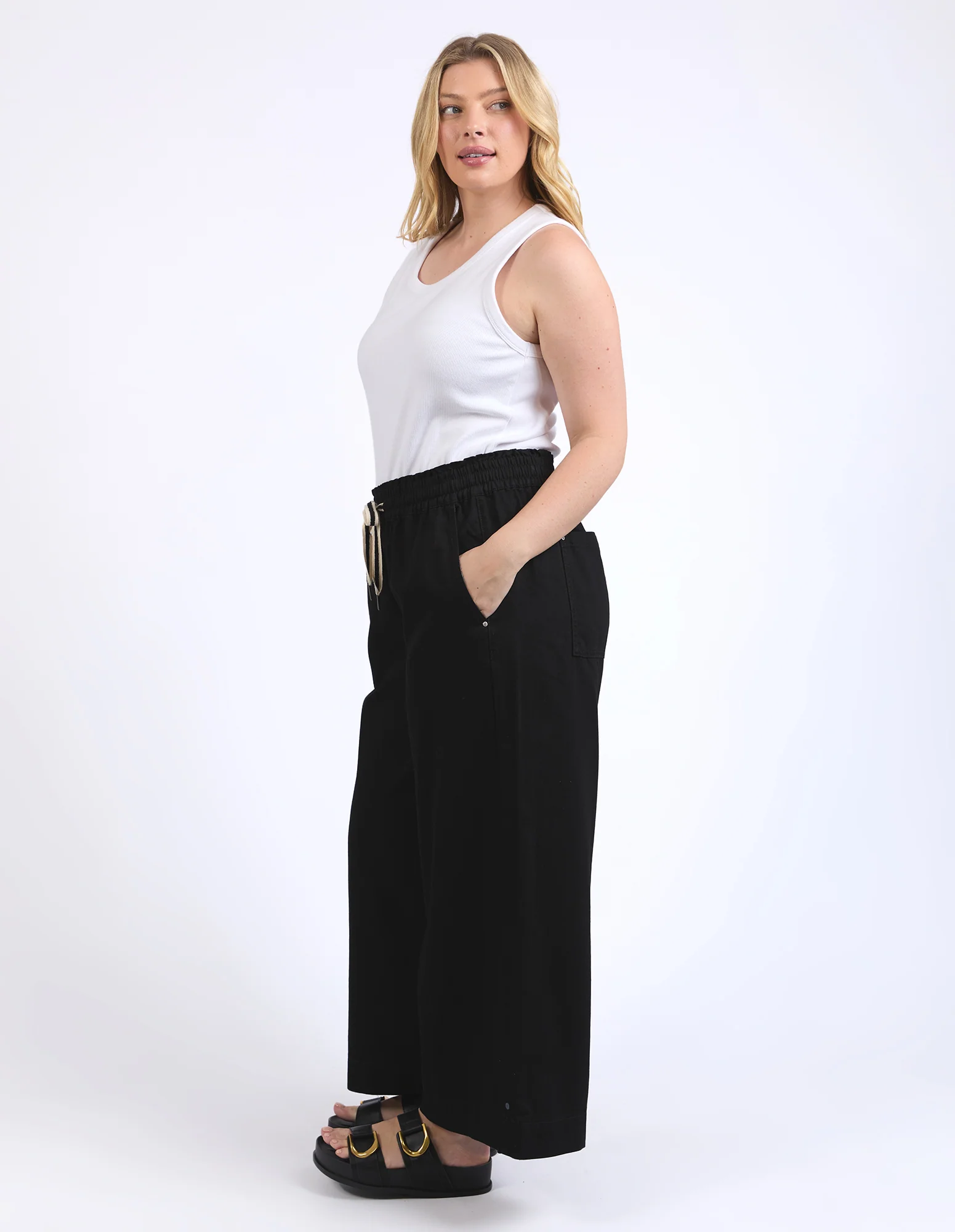 Greta Wide Leg Pant Black - Image 12