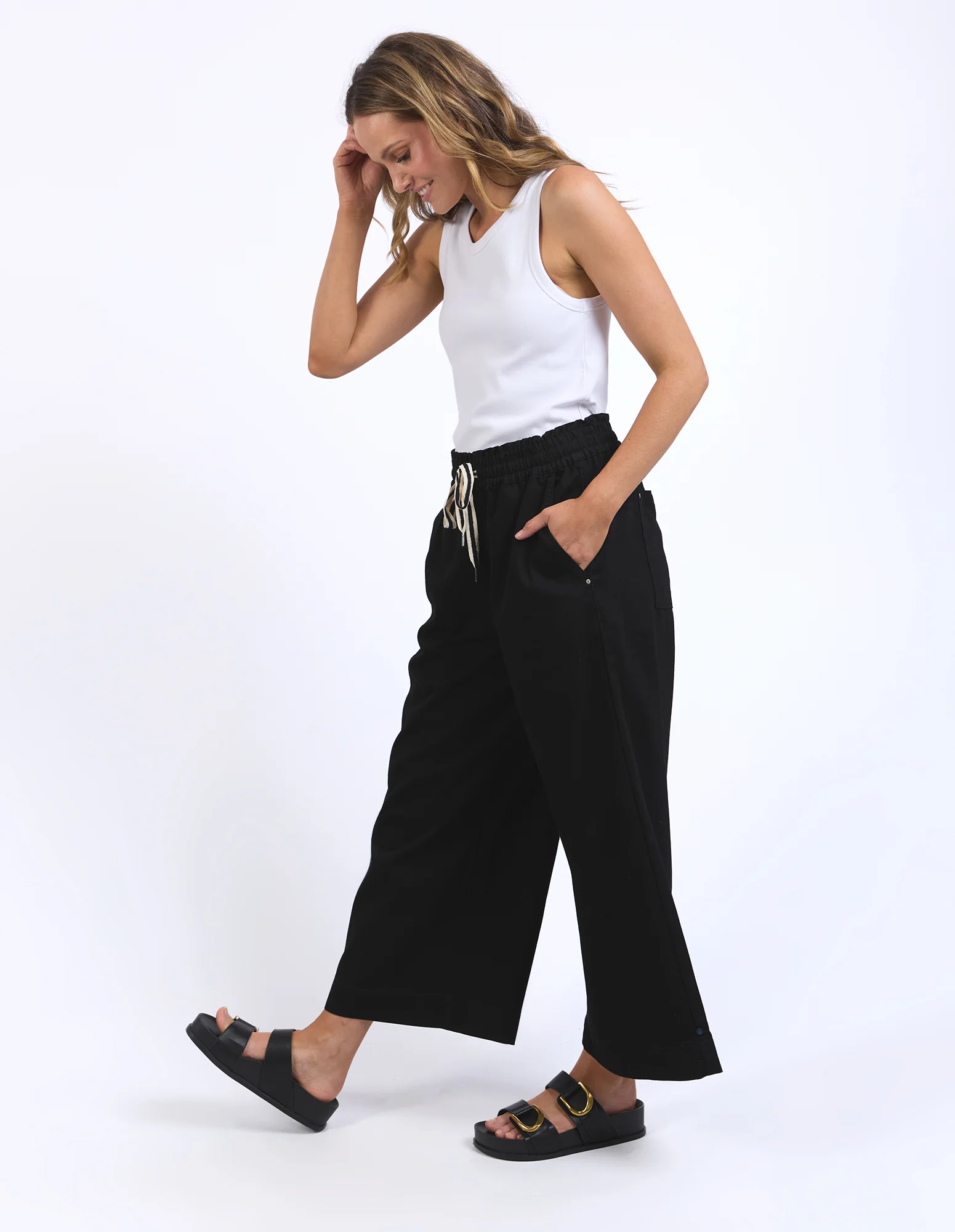 Greta Wide Leg Pant Black - Image 6
