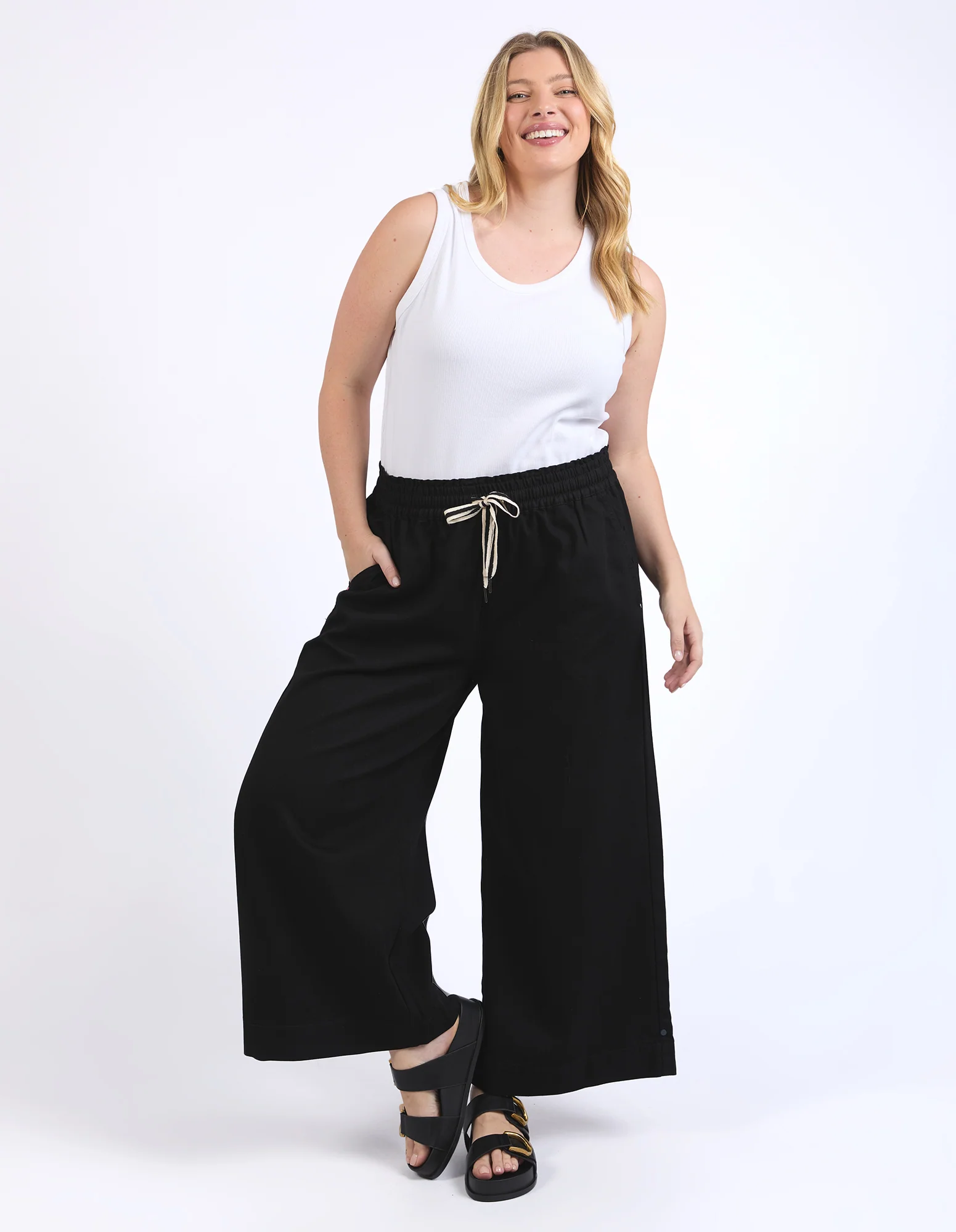 Greta Wide Leg Pant Black - Image 8