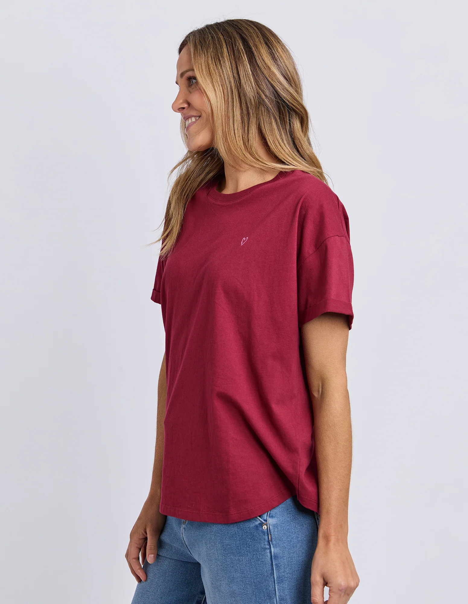 Halli Short Sleeve Tee Maroon - Image 4