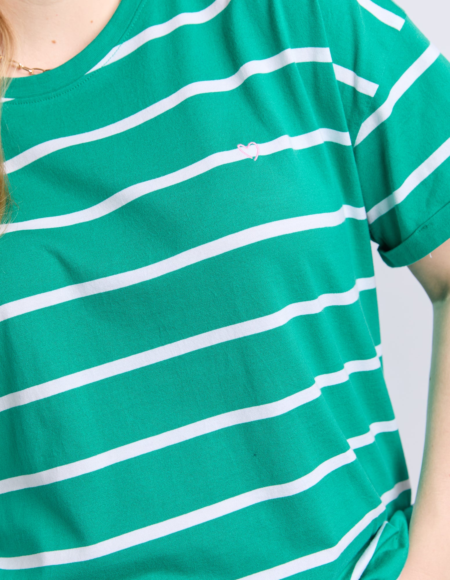 Halli Short Sleeve Stripe Tee Virdis Green/White - Image 10