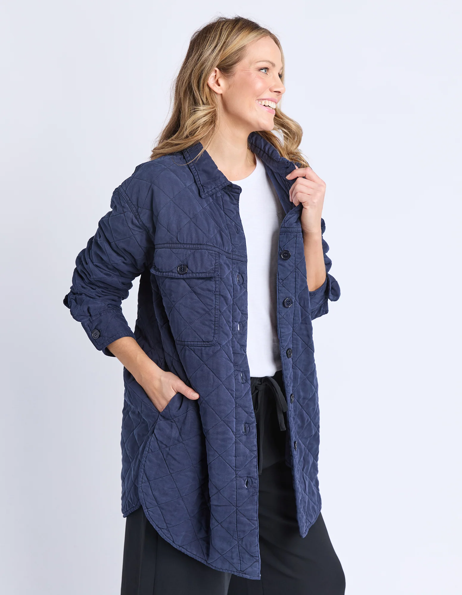 Katie Quilted Shacket Navy - Image 10