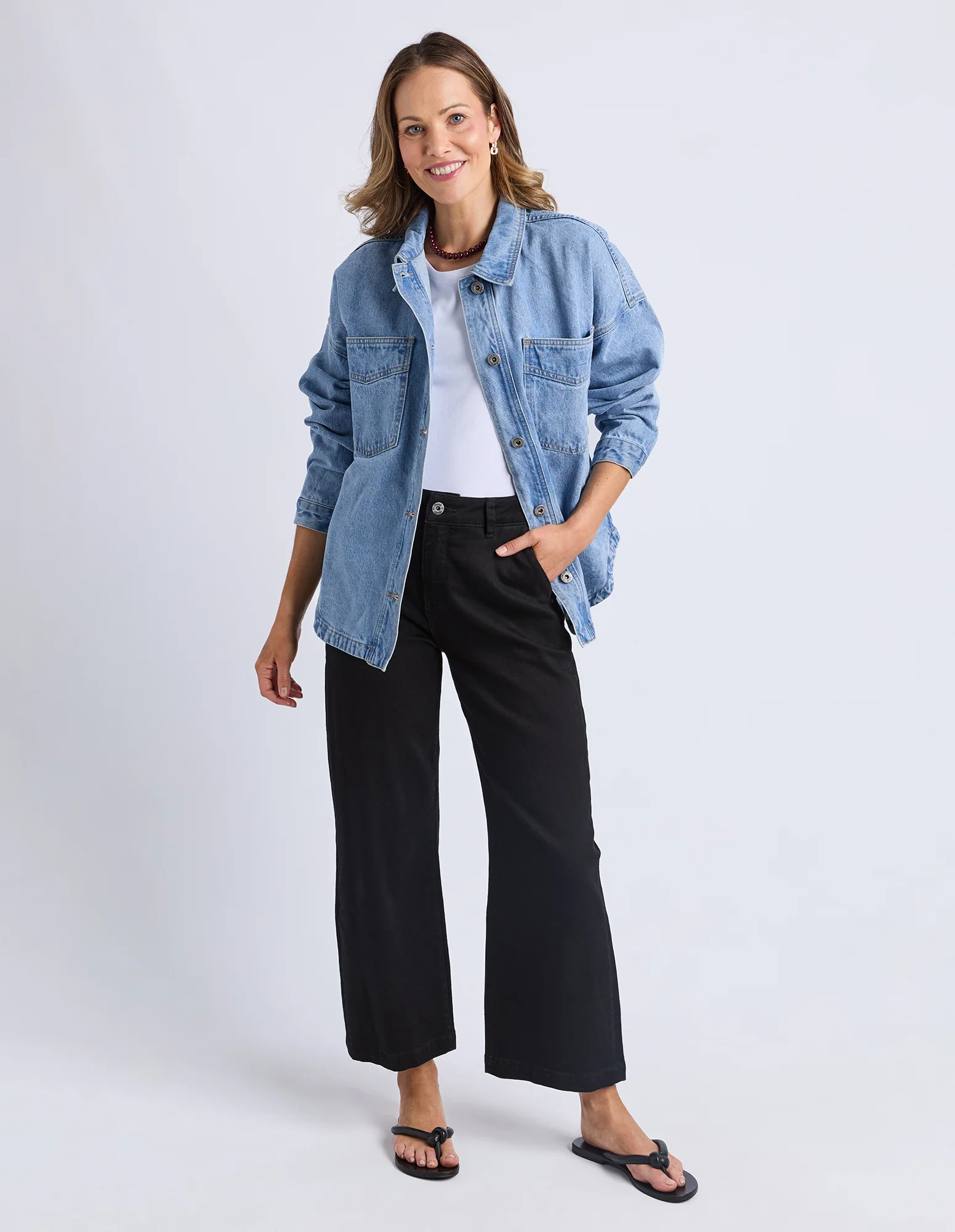 Laura Denim Shacket Light Blue - Image 3