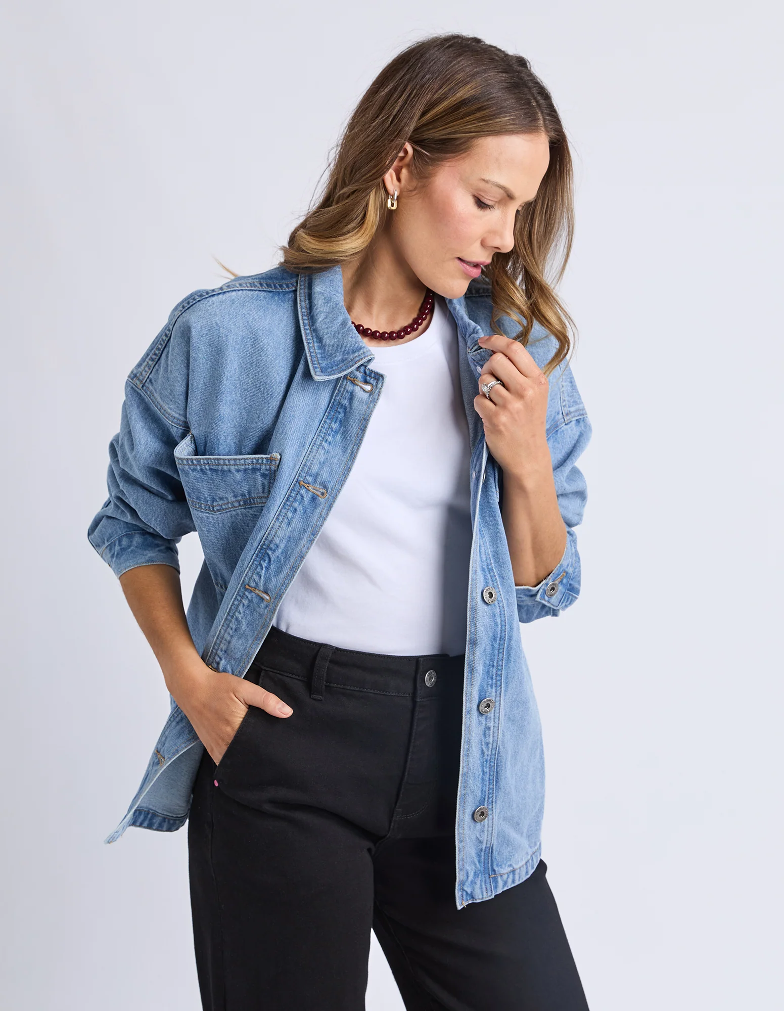 Laura Denim Shacket Light Blue - Image 5