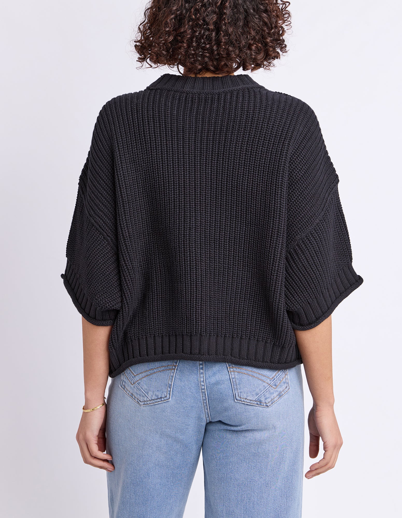 Luela Short Sleeve Knit Black - Image 3