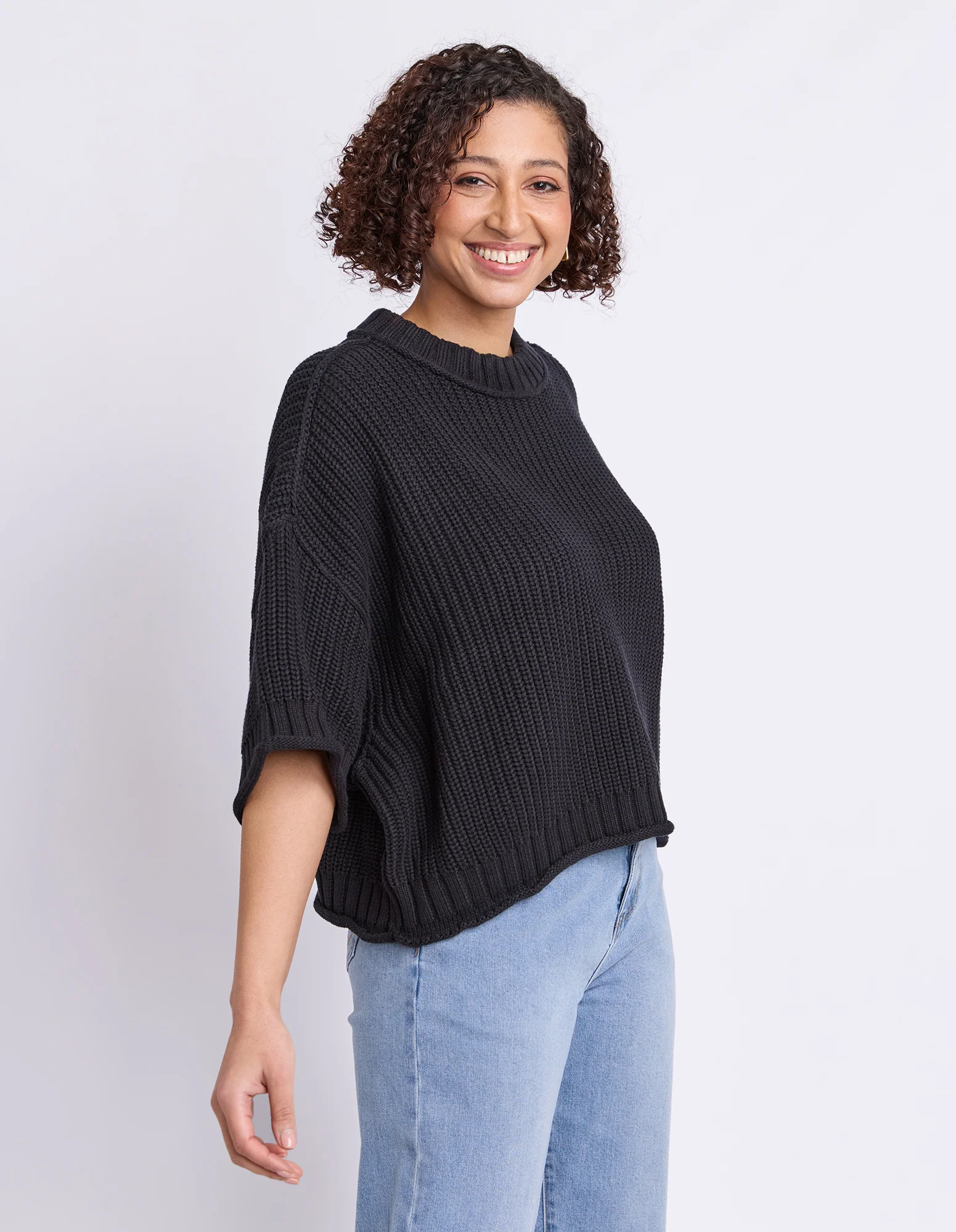Luela Short Sleeve Knit Black - Image 4