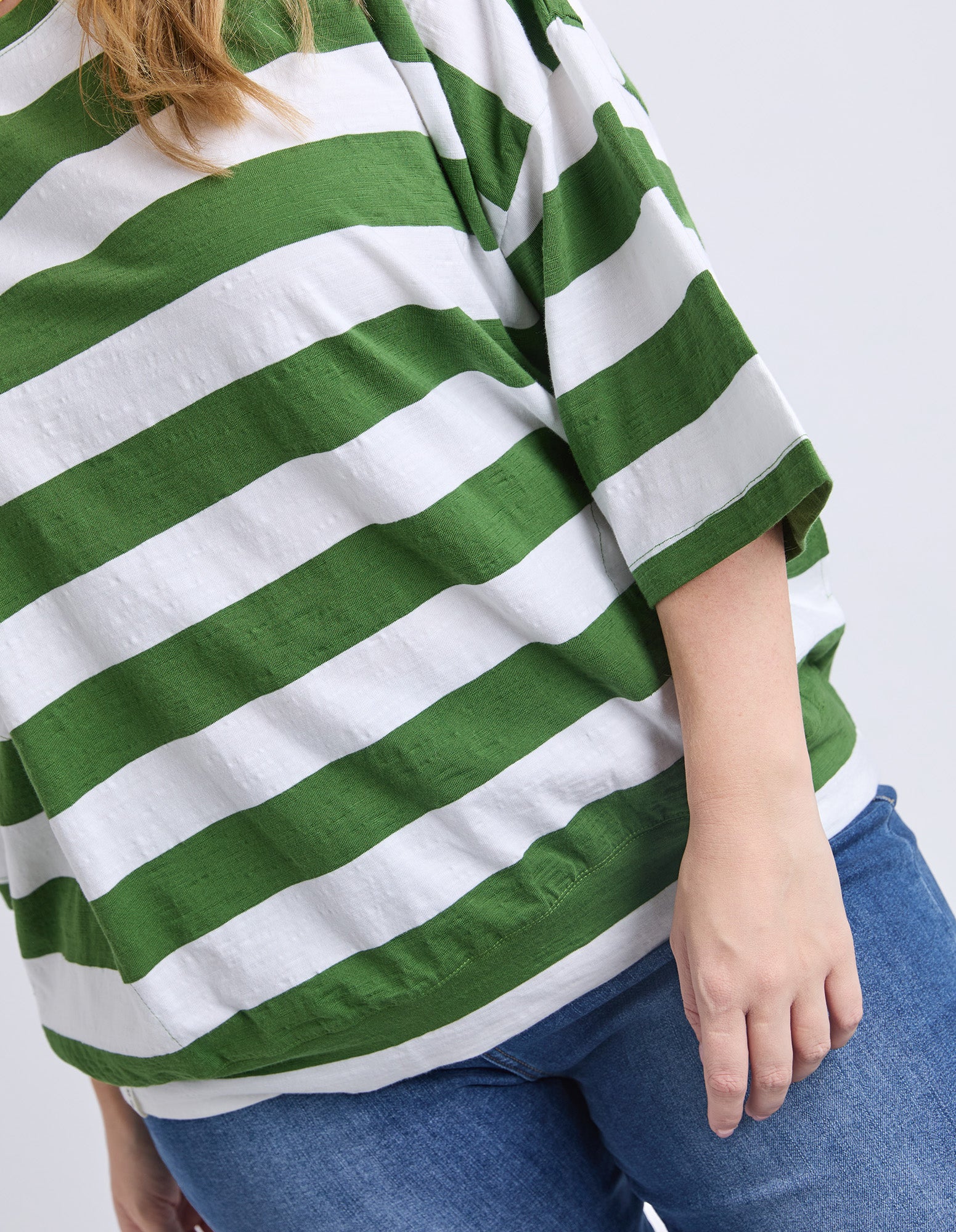 Mazie Block Stripe Sweat Cedar/Marshmellow - Image 10