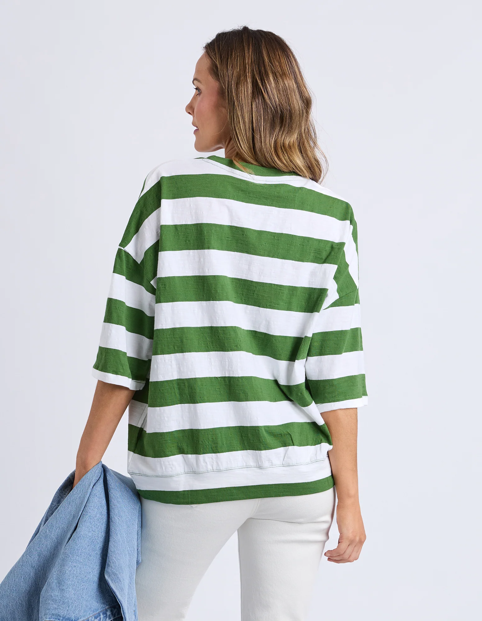 Mazie Block Stripe Sweat Cedar/Marshmellow - Image 5