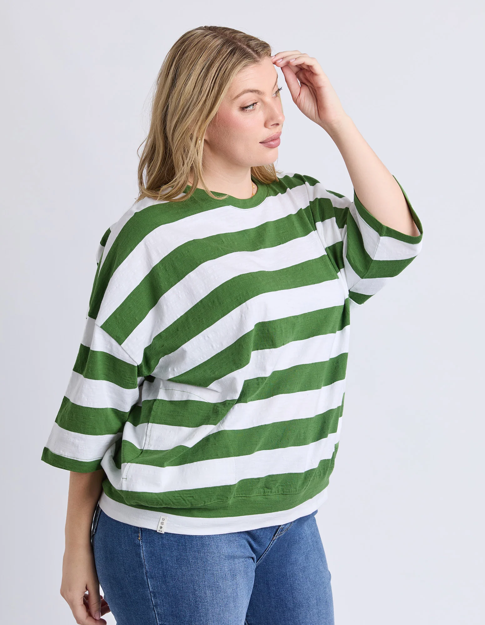 Mazie Block Stripe Sweat Cedar/Marshmellow - Image 8