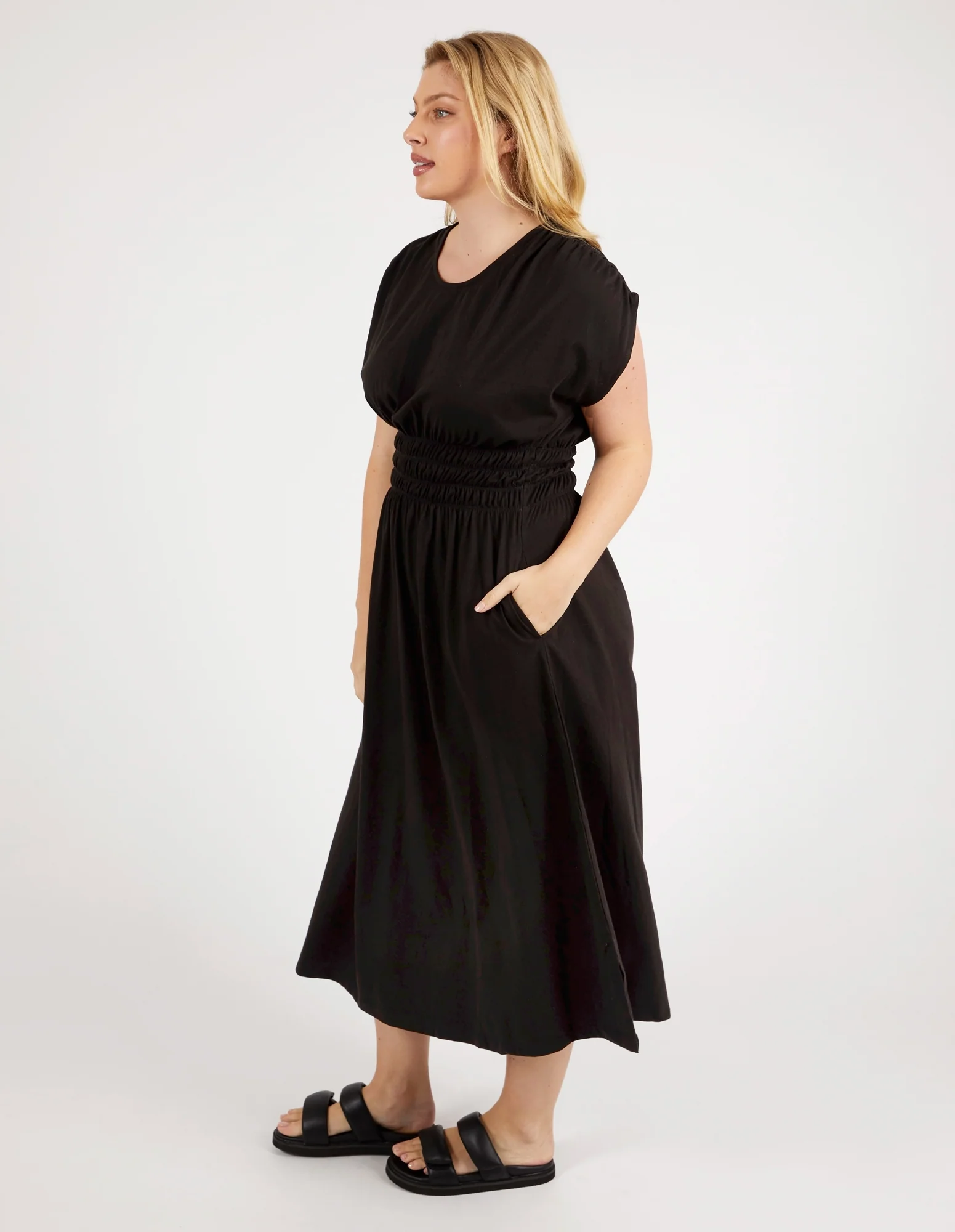 Nelle Midi Dress Black - Image 10