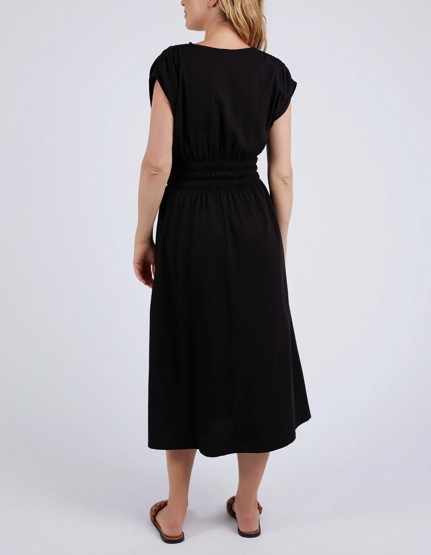 Nelle Midi Dress Black - Image 4