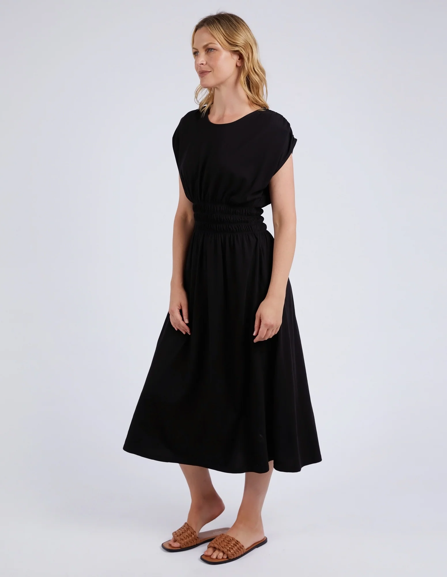 Nelle Midi Dress Black - Image 6