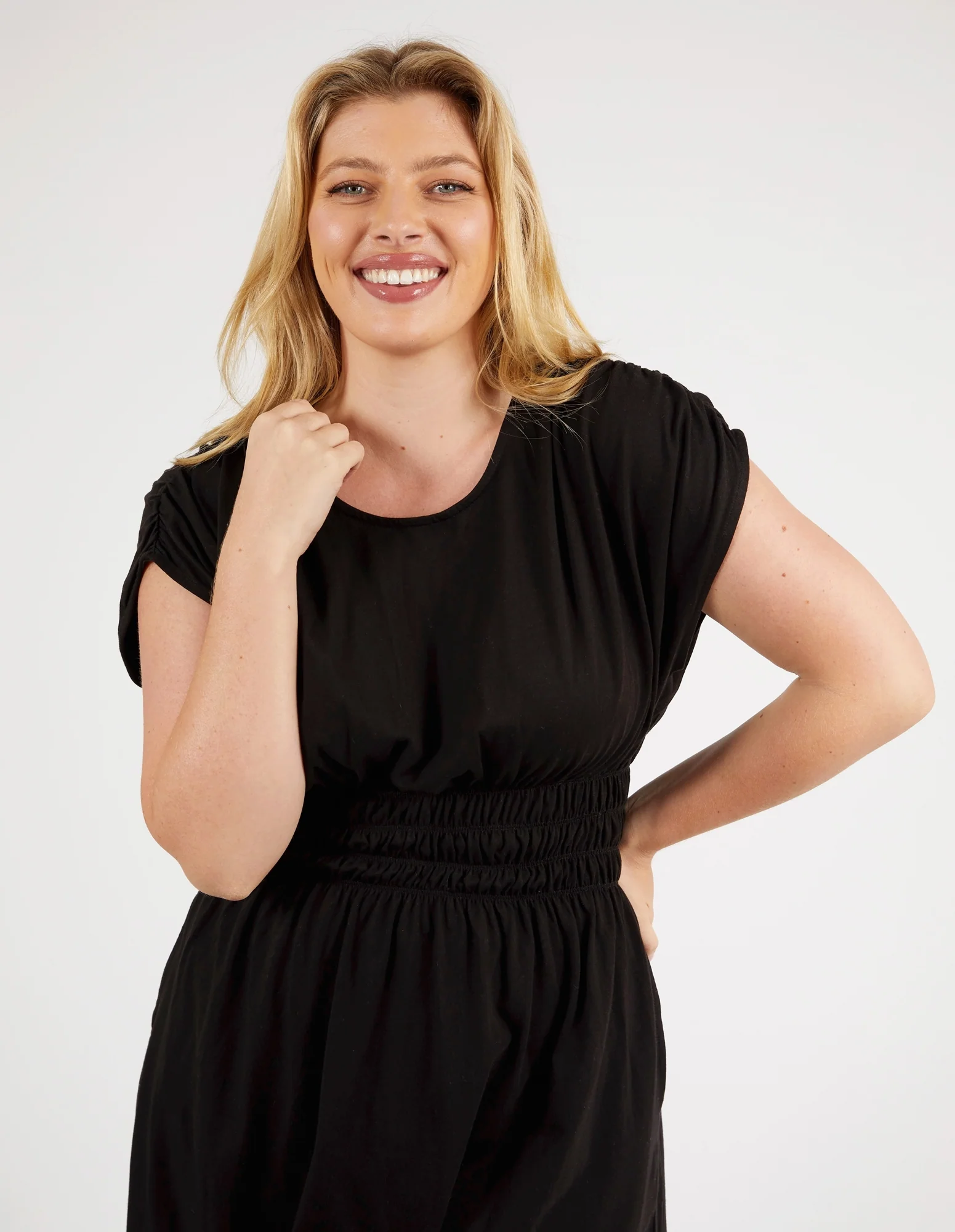 Nelle Midi Dress Black - Image 8