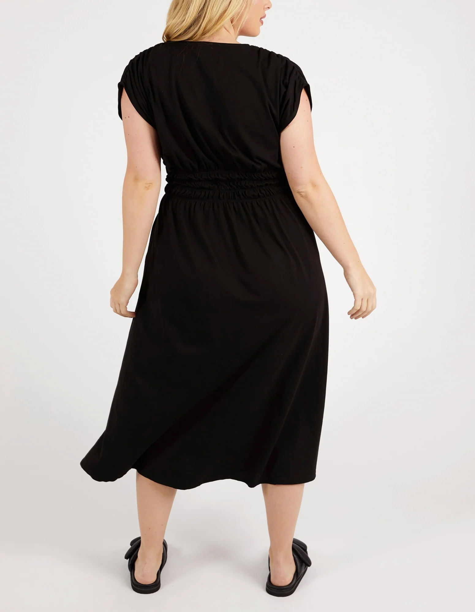 Nelle Midi Dress Black - Image 9