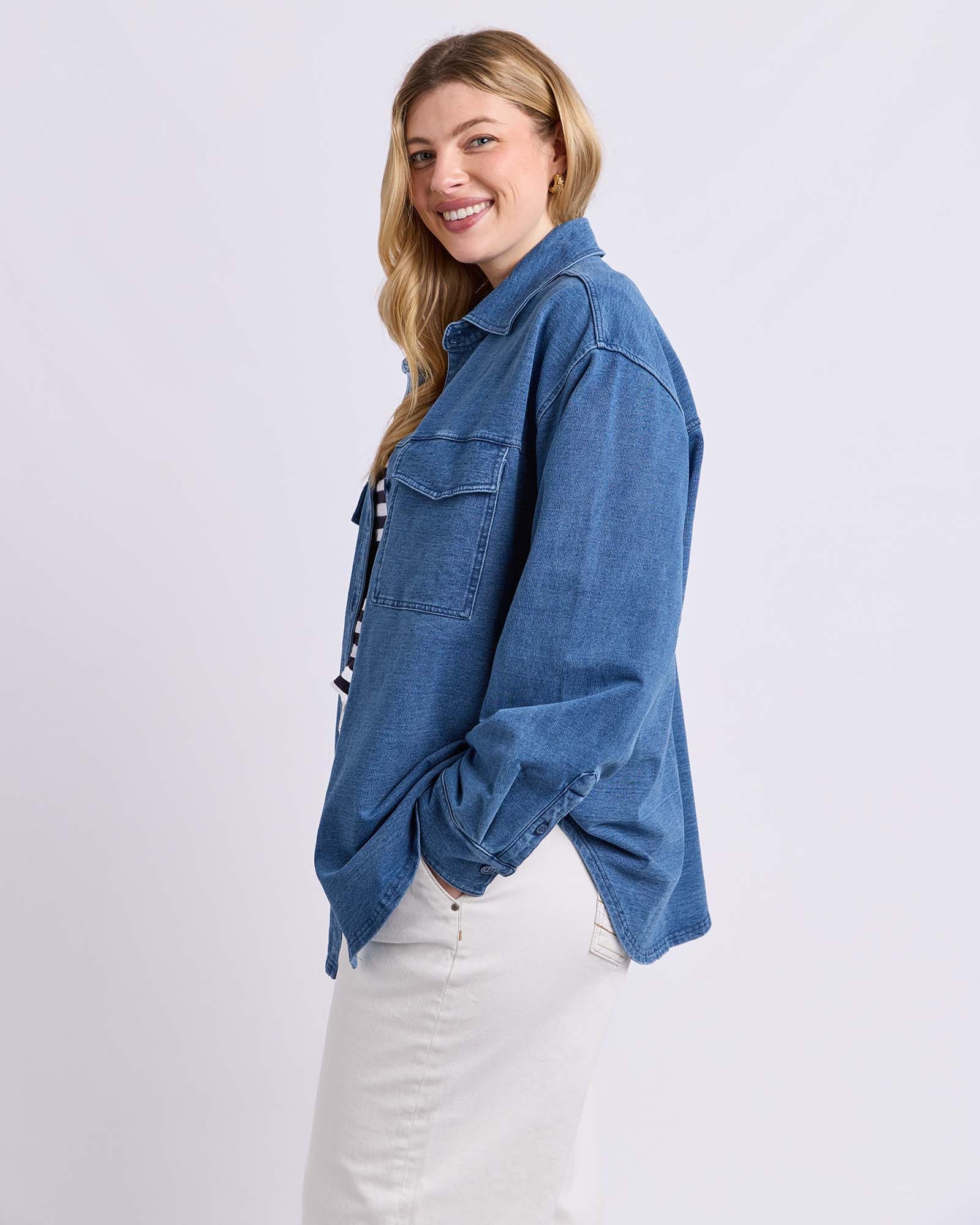 Valerie  Shacket Blue Denim Look - Image 8