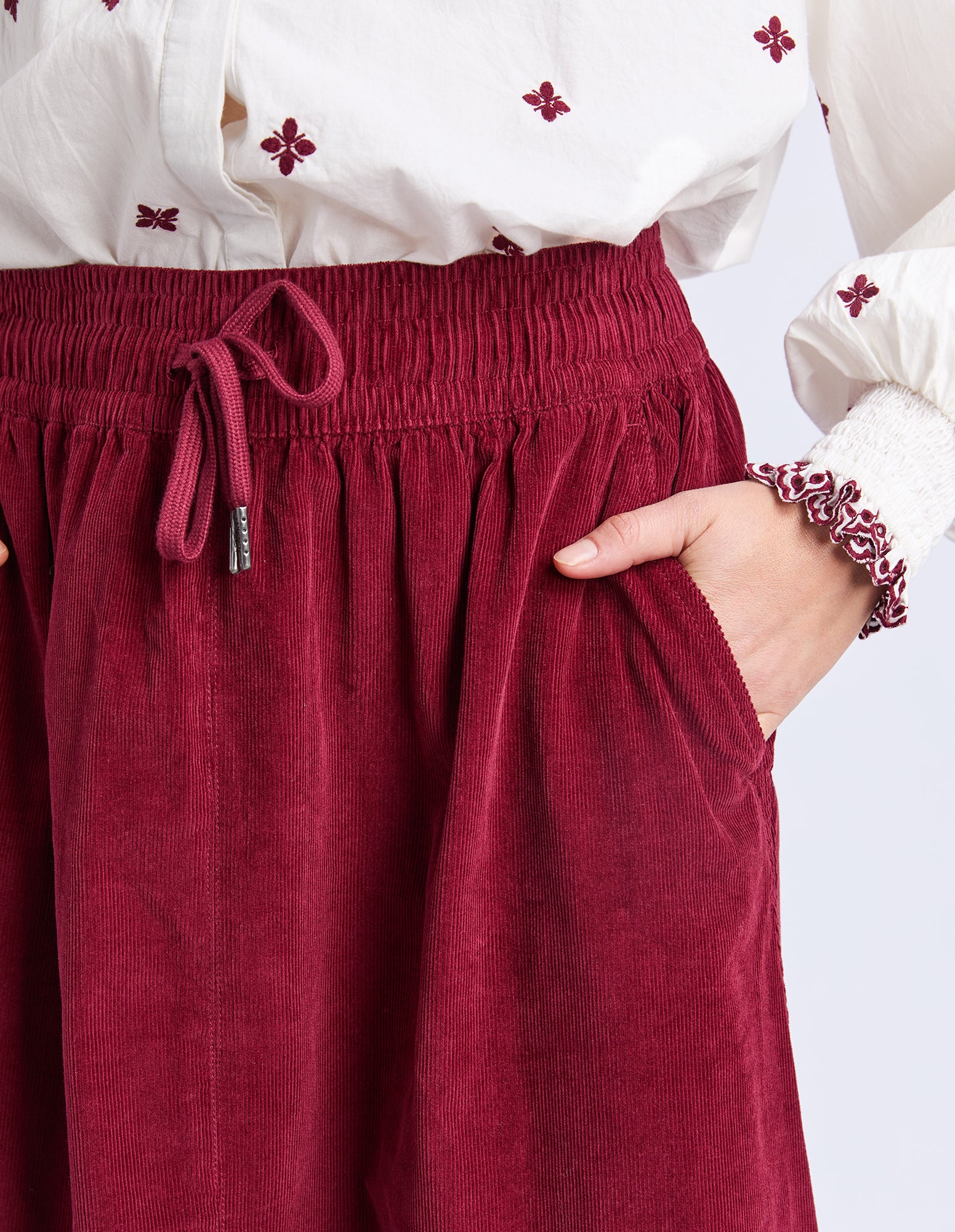 Winnie Cord Skirt Maroon - Image 6