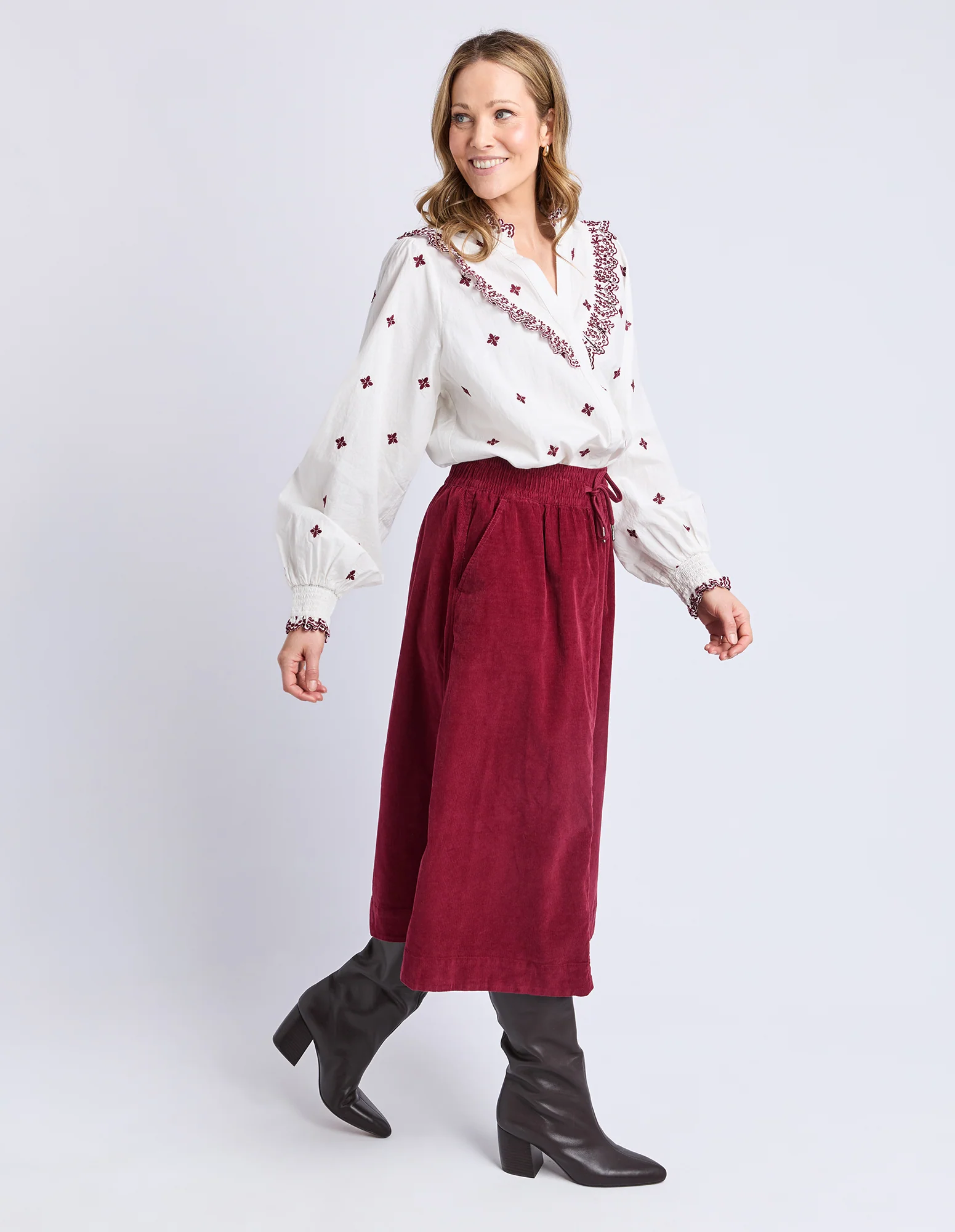 Winnie Cord Skirt Maroon - Image 7